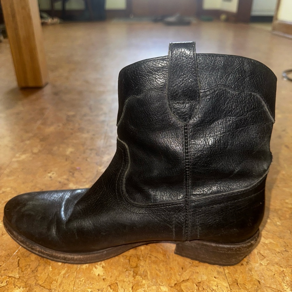 Black Leather Short Frye Boots